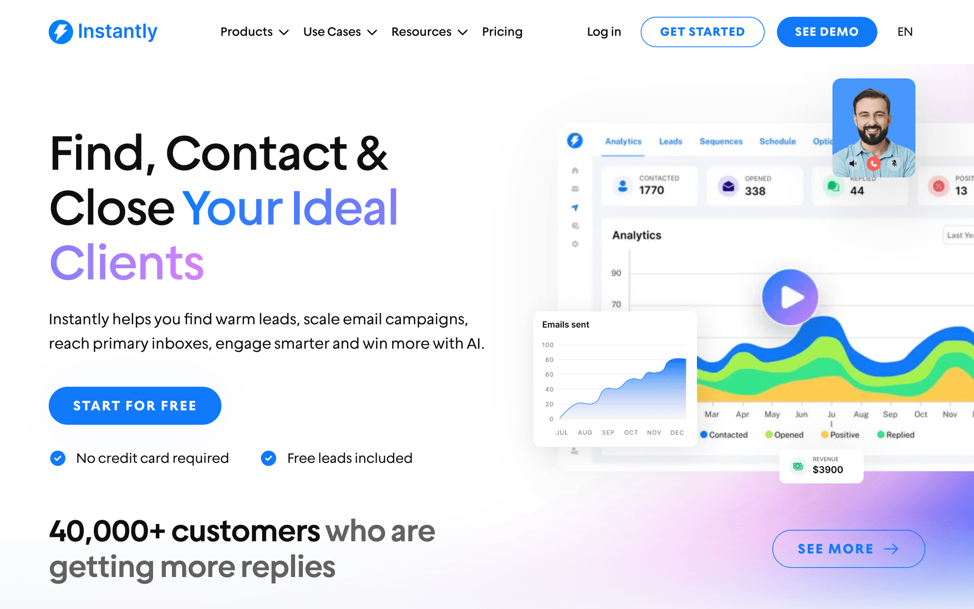Instantly dashboard screenshot