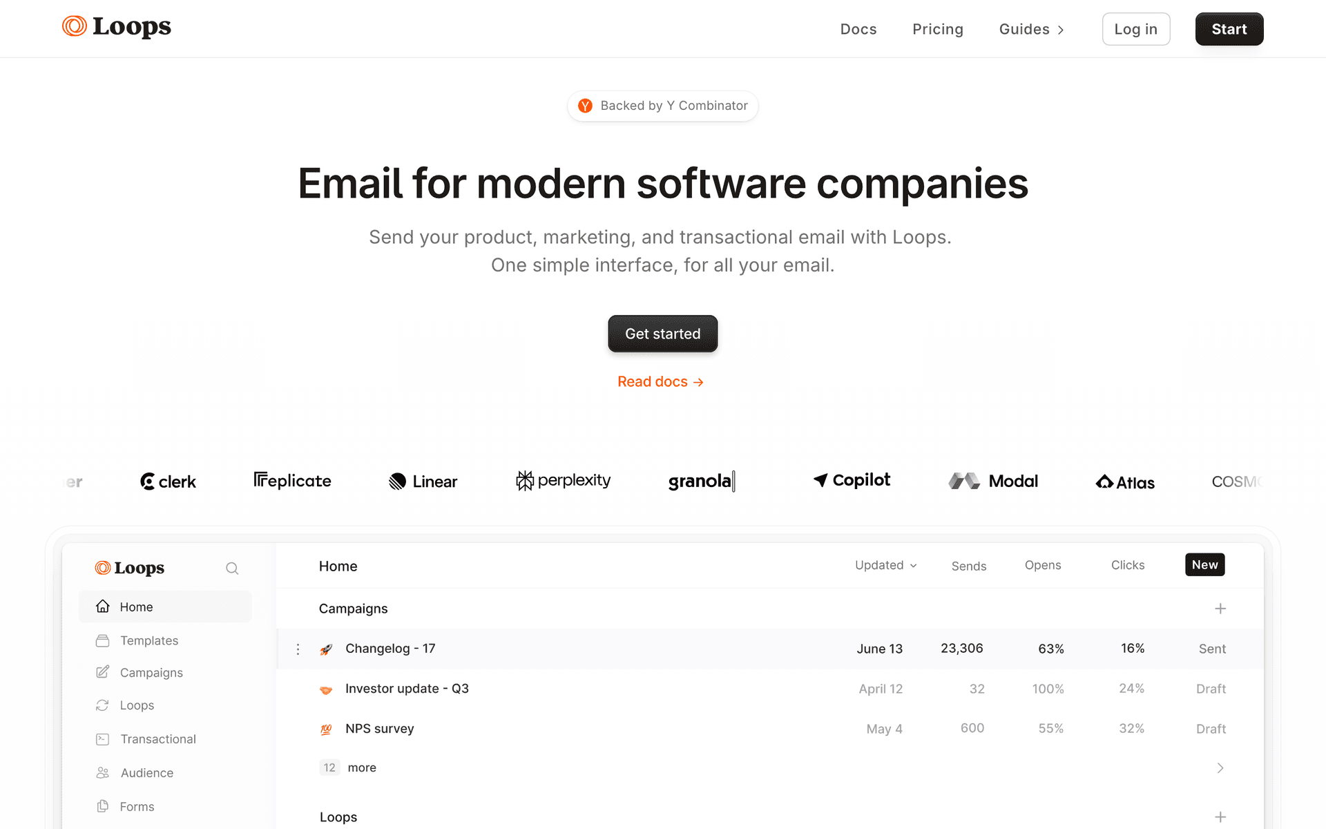 Loops dashboard screenshot