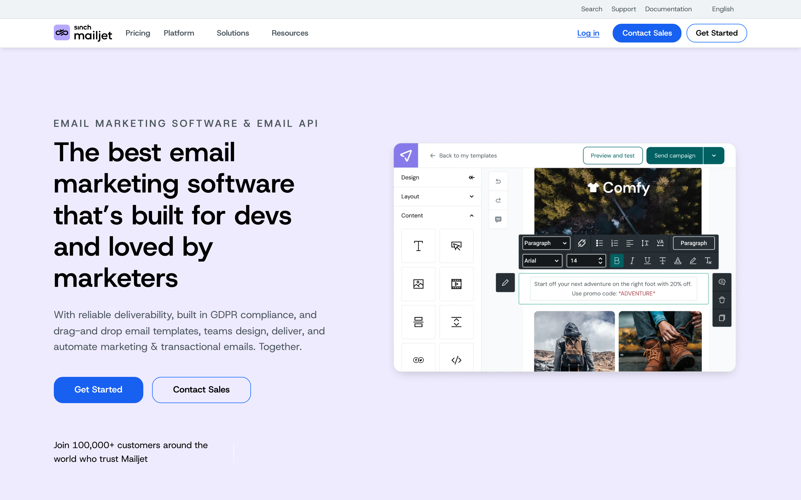 Mailjet screenshot